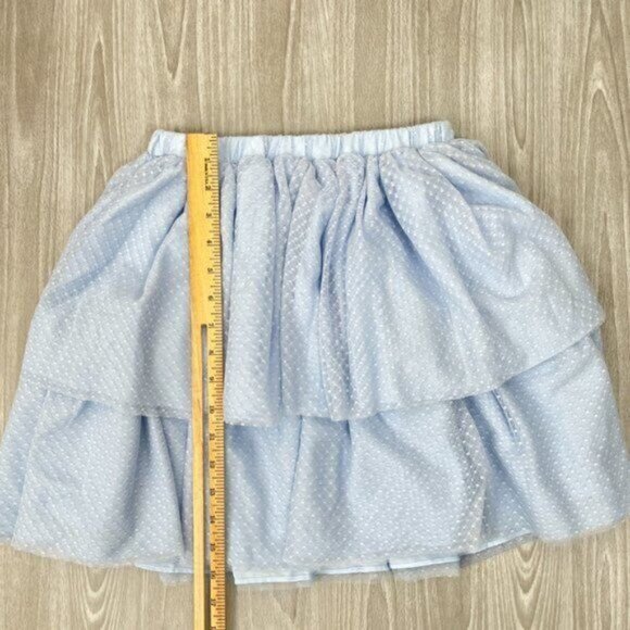 Hill House The Clara Tulle Tiered Dotted Mini Skirt Powder Blue Women Small - Picture 8 of 8
